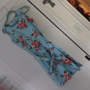 Cute baby blue dress with pink flowers